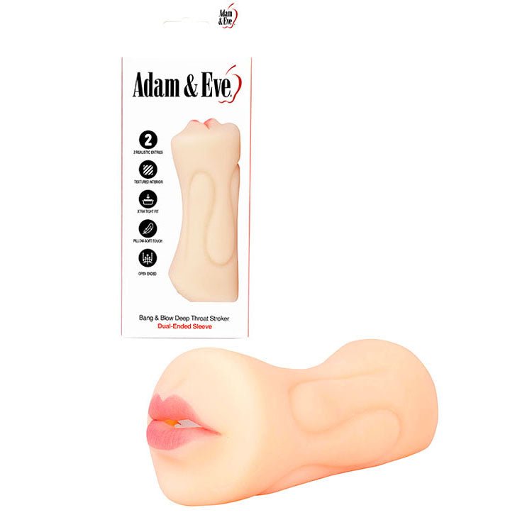 Adam & Eve Bang & Blow Deep Throat Stroker - Flesh Vagina & Mouth Dual Ended Stroker – Sex toys NZ by Naughtyhut. Discreet delivery nationwide.