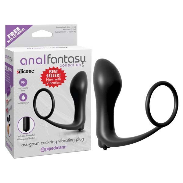 Anal Fantasy Collection Ass - gasm Cockring Plug - Black Vibrating Butt Plug with Cock Ring – Sex toys NZ by Naughtyhut. Discreet delivery nationwide.