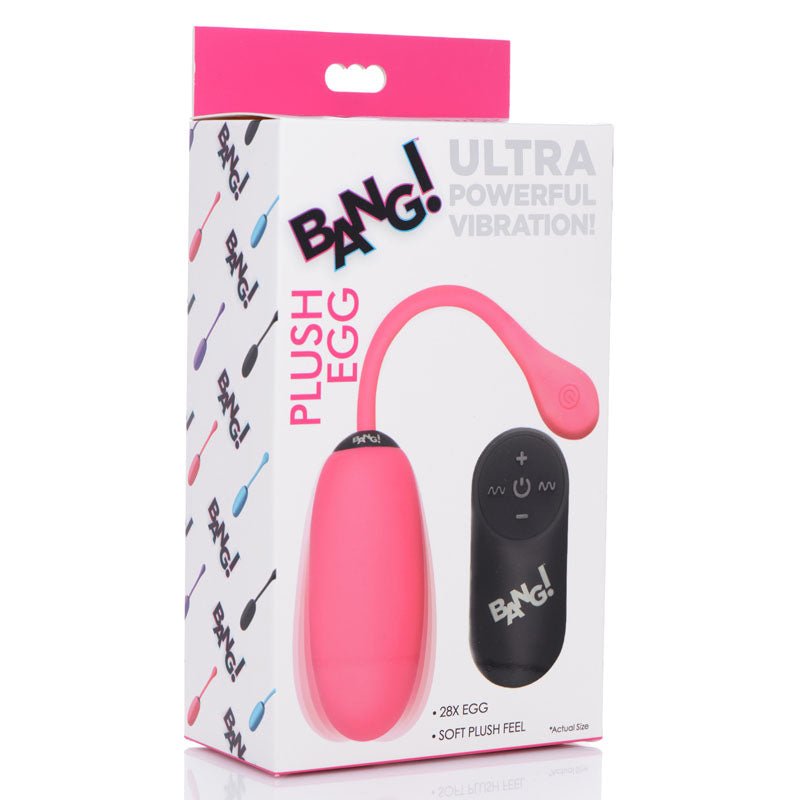 Bang! 28X Plush Egg & Remote - Pink - Pink USB Rechargeable Egg with Wireless Remote – Sex toys NZ by Naughtyhut. Discreet delivery nationwide.