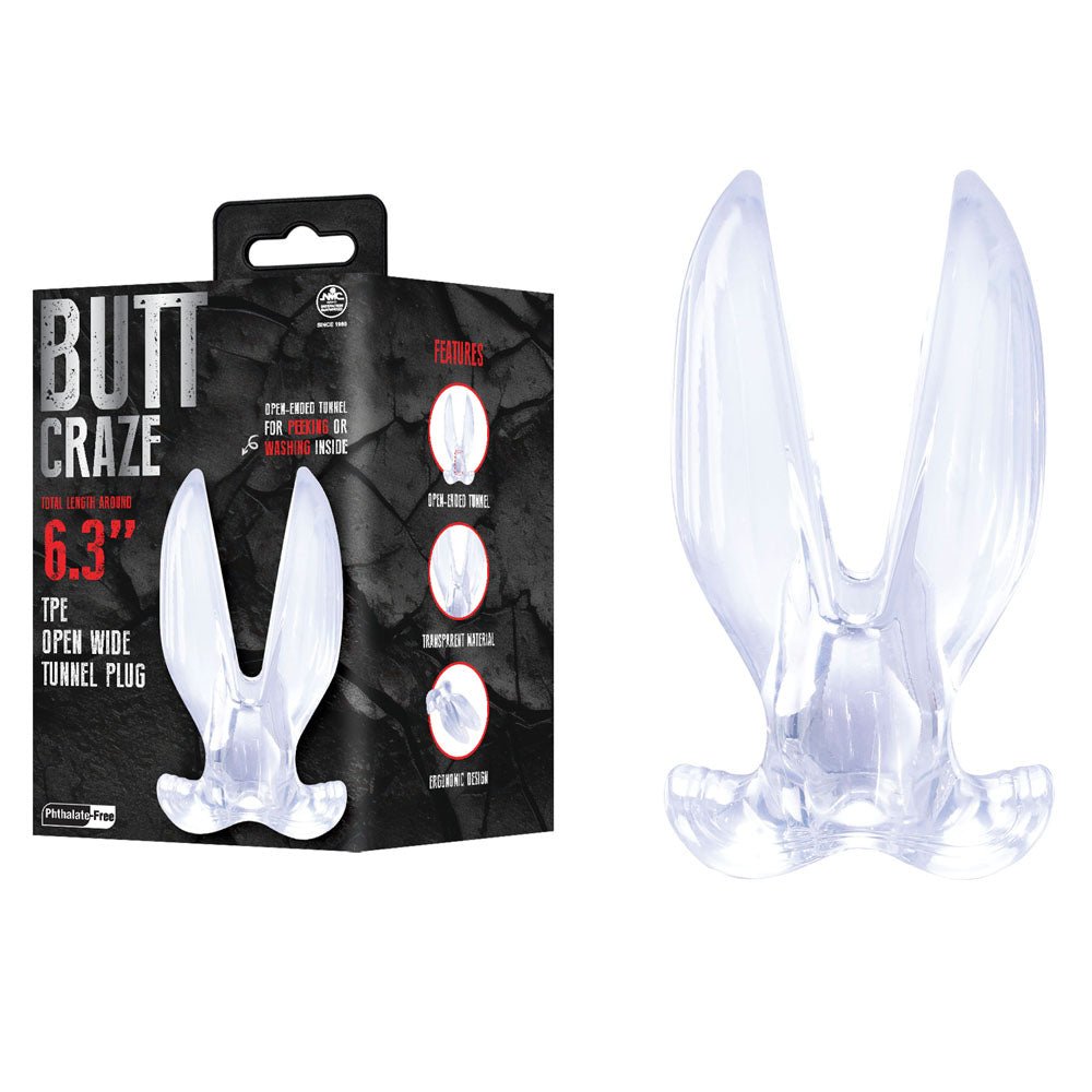 Butt Craze - Clear 16 cm Gaping Butt Plug – Sex toys NZ by Naughtyhut. Discreet delivery nationwide.