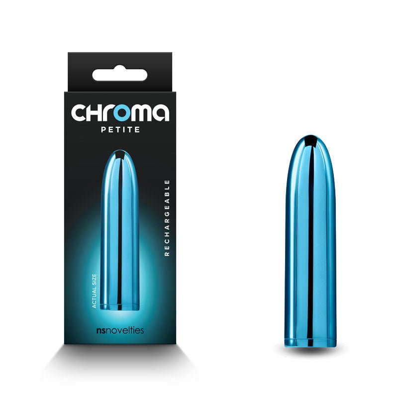 Chroma Petite Bullet - Teal - Metallic Teal 8.7 cm USB Rechargeable Bullet – Sex toys NZ by Naughtyhut. Discreet delivery nationwide.