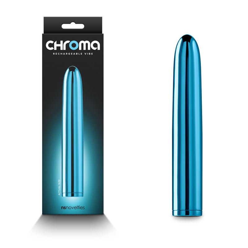 Chroma - Teal - Metallic Teal 17 cm USB Rechargeable Vibrator – Sex toys NZ by Naughtyhut. Discreet delivery nationwide.