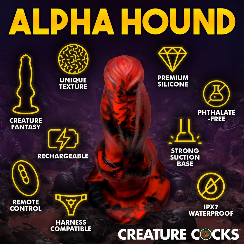 Buy Creature Cocks Hell Wolf - Red 22 cm USB Rechargeable Thrusting Fantasy Dildo – Naughtyhut NZ sex toys online. Discreet delivery & top brands.
