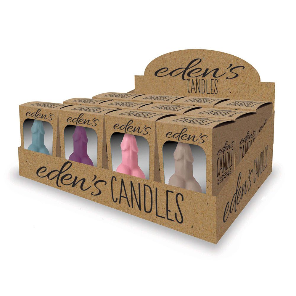 Eden's Candles Vagina - Vanilla - Display of 12 - Coloured Vanilla Scented Candles - Set of 12 – Sex toys NZ by Naughtyhut. Discreet delivery nationwide.