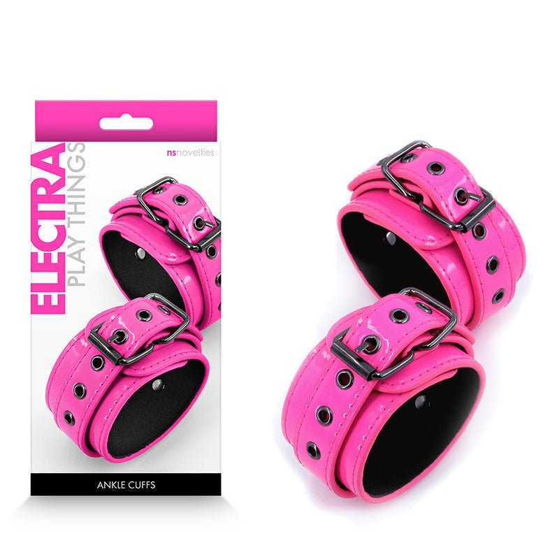 Buy Electra Ankle Cuffs - Pink - Pink Restraints – Naughtyhut NZ sex toys online. Discreet delivery & top brands.