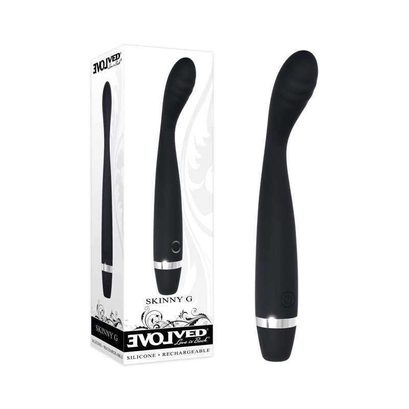 Evolved Skinny G - Black 17.8 cm USB Rechargeable Vibrator – Sex toys NZ by Naughtyhut. Discreet delivery nationwide.