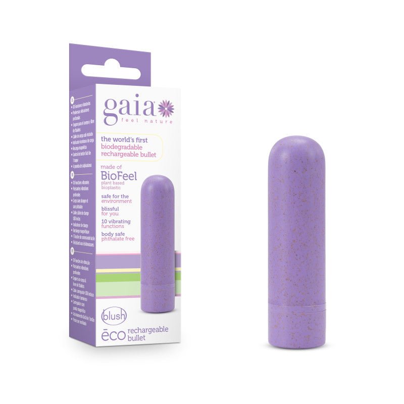 Gaia Eco Rechargeable Bullet - Lilac Purple USB Rechargeable Bullet – Sex toys NZ by Naughtyhut. Discreet delivery nationwide.