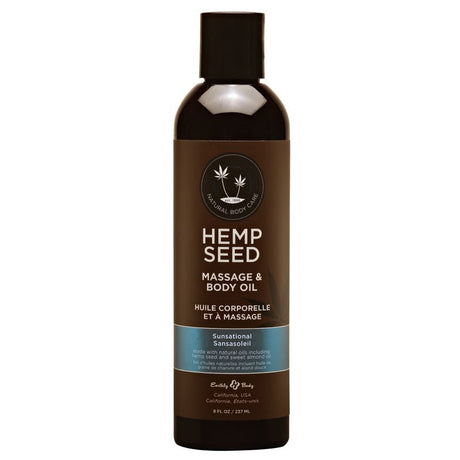 Buy Hemp Seed Massage & Body Oil - Sunsational (Italian Bergamot, Juniper Berries & White Wood) Scented - 237 ml Bottle – Naughtyhut NZ sex toys online. Discreet delivery & top brands.