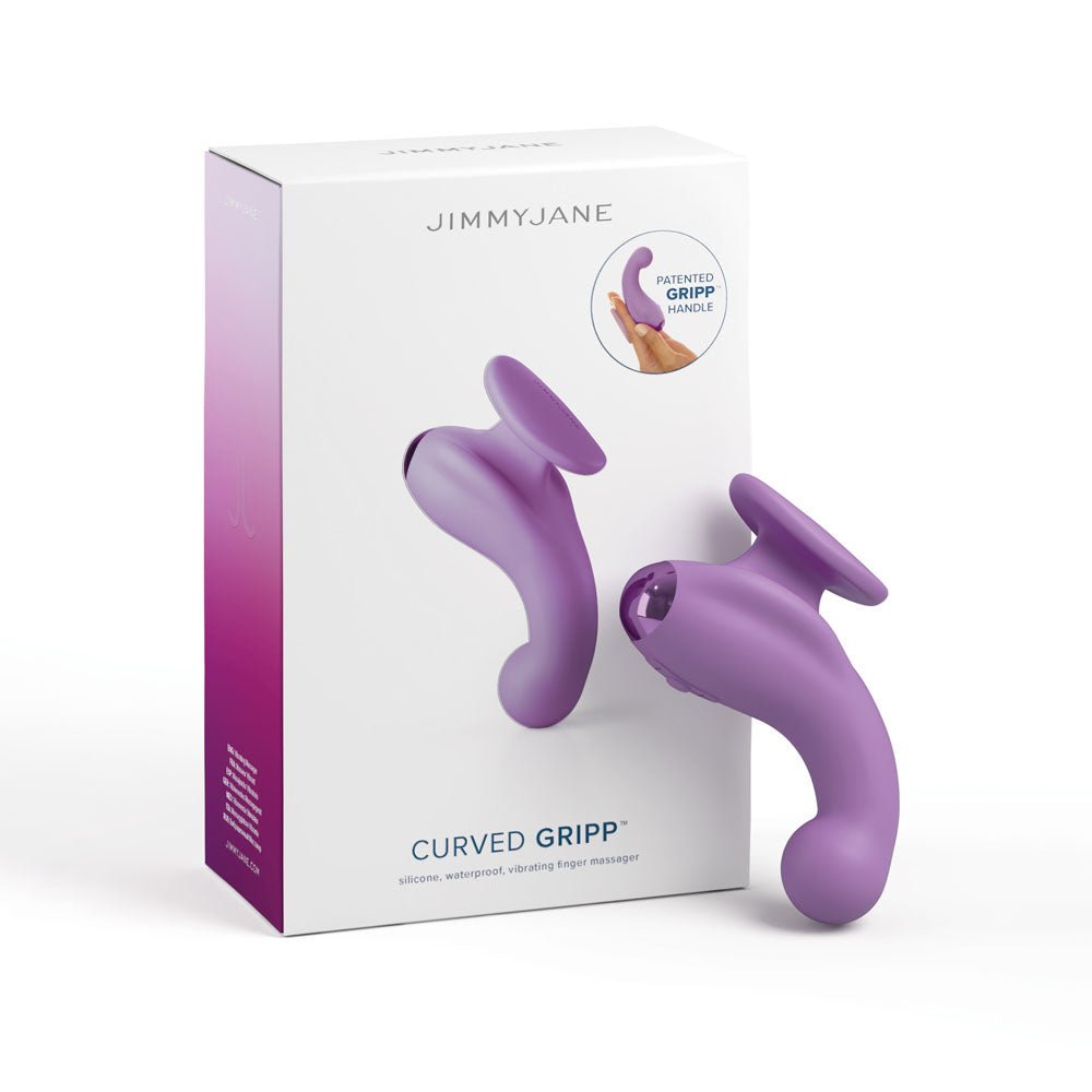 Buy JimmyJane Curved Gripp - Purple USB Rechargeable Finger Stimulator – Naughtyhut NZ sex toys online. Discreet delivery & top brands.