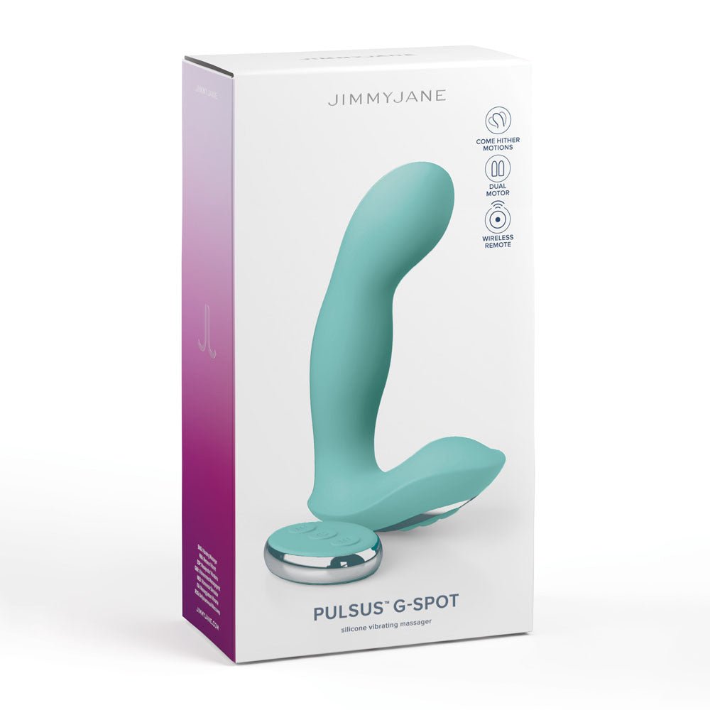 JimmyJane Pulsus G - Spot - Teal 15 cm USB Rechargeable Vibrator with Wireless Remote – Sex toys NZ by Naughtyhut. Discreet delivery nationwide.