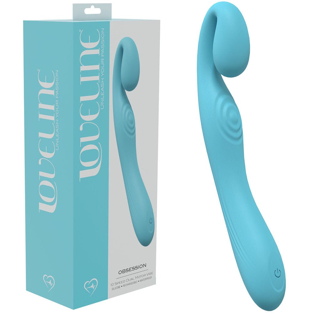 LOVELINE Obsession - Blue - Blue 18.4 cm USB Rechargeable Vibrator – Sex toys NZ by Naughtyhut. Discreet delivery nationwide.