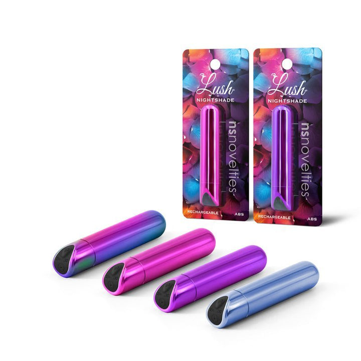Lush Nightshade - Multicolour - Multicoloured 8.9 cm USB Rechargeable Bullet – Sex toys NZ by Naughtyhut. Discreet delivery nationwide.