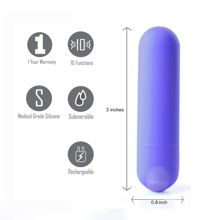 Maia Jessi - Purple 7.6 cm USB Rechargeable Bullet – Sex toys NZ by Naughtyhut. Discreet delivery nationwide.