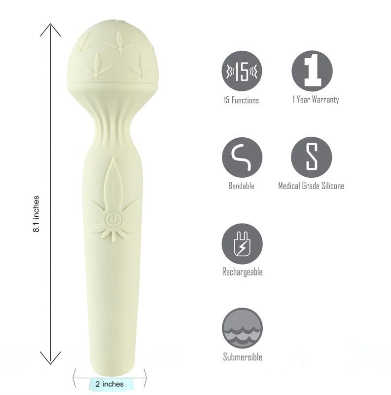 Maia Marlie 420 - Green 20.6 cm USB Rechargeable Massage Wand – Sex toys NZ by Naughtyhut. Discreet delivery nationwide.