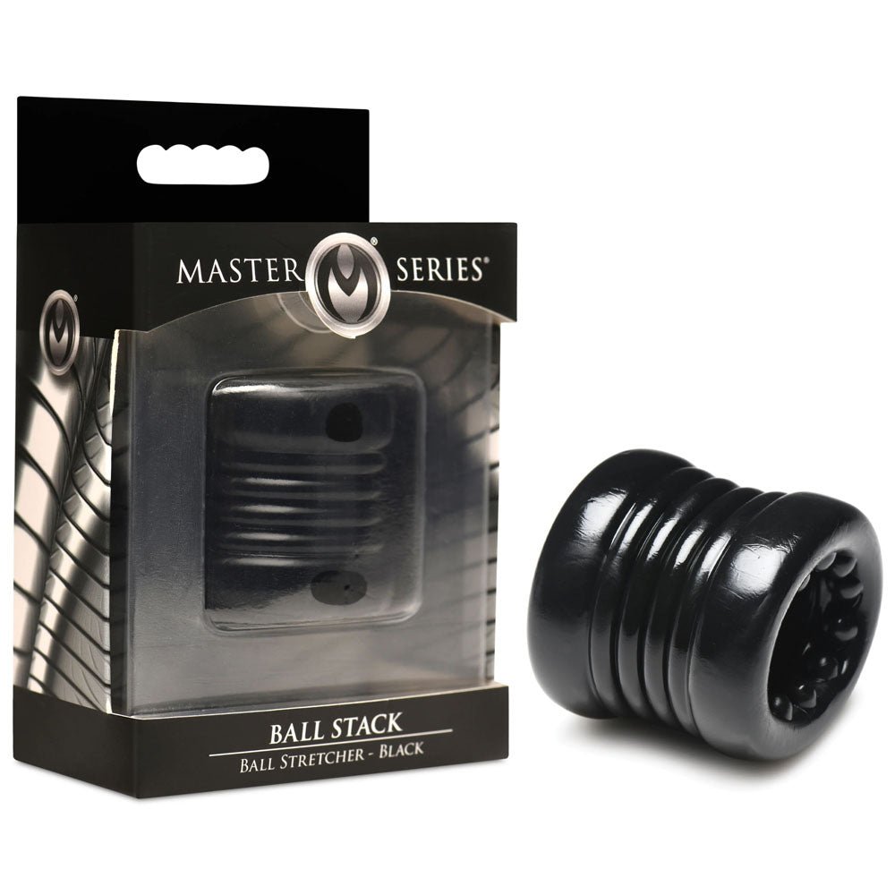 Master Series Ball Stack Ball Stretcher - Black - Black Ball Stretcher – Sex toys NZ by Naughtyhut. Discreet delivery nationwide.
