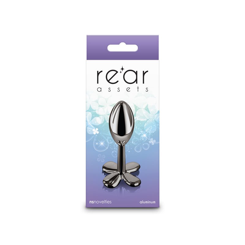 Rear Assets Clover - Gunmetal - Gunmetal 9.2 cm Metallic Butt Plug – Sex toys NZ by Naughtyhut. Discreet delivery nationwide.