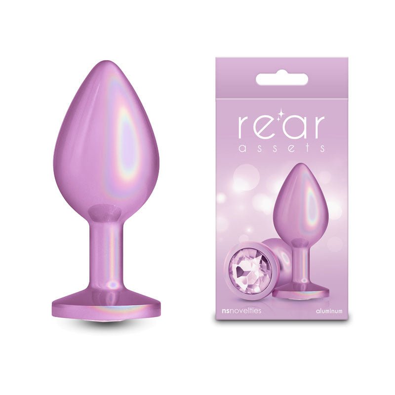 Rear Assets Iridescent Pink - Medium - Iridescent Pink 8.2 cm Medium Butt Plug – Sex toys NZ by Naughtyhut. Discreet delivery nationwide.