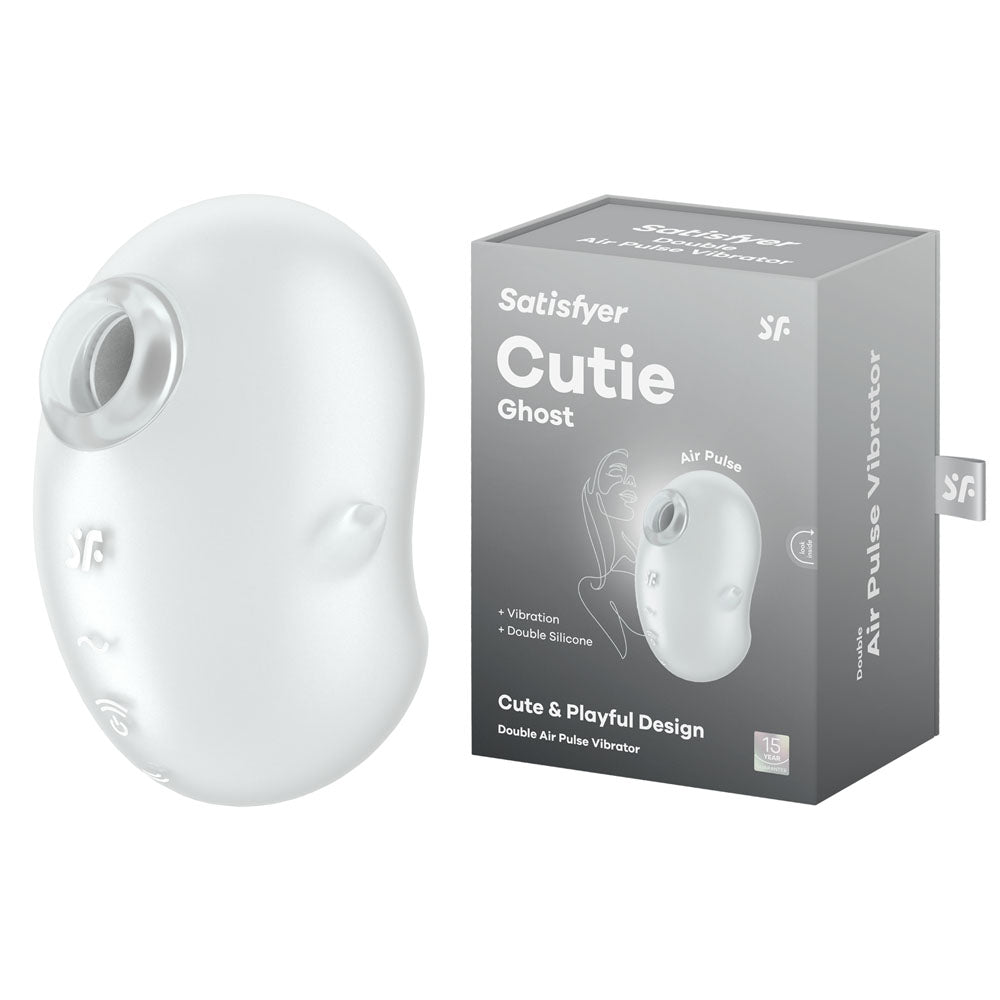 Satisfyer Cutie Ghost - White - White USB Rechargeable Air Pulse Stimulator – Sex toys NZ by Naughtyhut. Discreet delivery nationwide.
