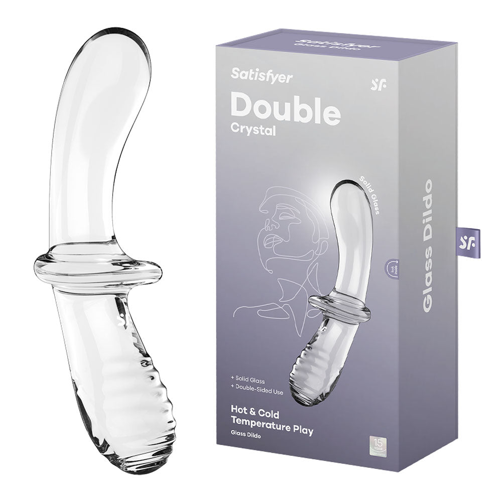 Buy Satisfyer Double Crystal - Clear Glass Double Ended Dildo – Naughtyhut NZ sex toys online. Discreet delivery & top brands.