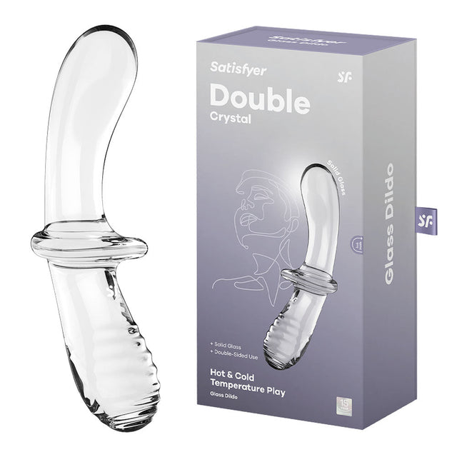 Buy Satisfyer Double Crystal - Clear Glass Double Ended Dildo – Naughtyhut NZ sex toys online. Discreet delivery & top brands.