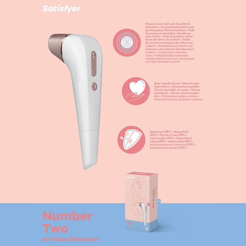 Satisfyer Number 2 - White Touch - Free Clitoral Stimulator – Sex toys NZ by Naughtyhut. Discreet delivery nationwide.