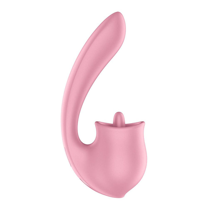 Satisfyer Tongue Genius - Pink USB Rechargeable Vibrator with Flicking Clit Stimulator – Sex toys NZ by Naughtyhut. Discreet delivery nationwide.