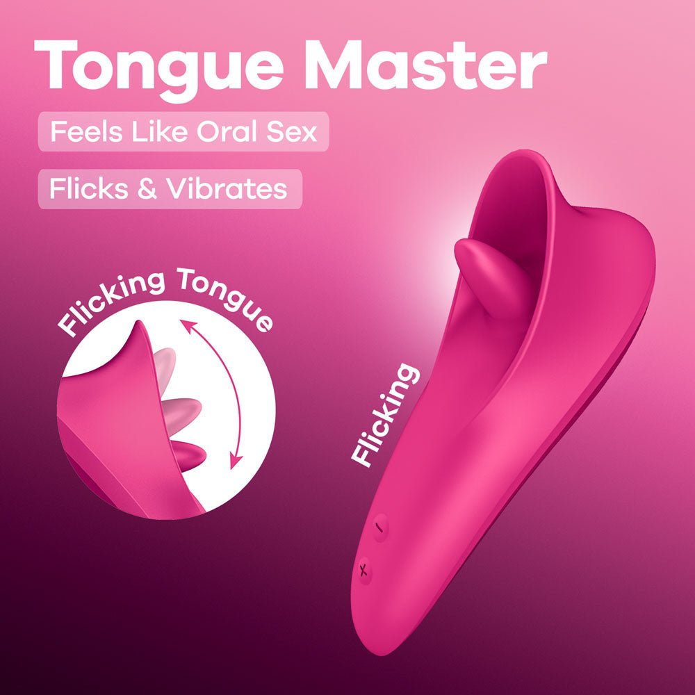 Satisfyer Tongue Master - Pink 14.4 cm USB Rechargeable Flicking Clitoral Stimulator – Sex toys NZ by Naughtyhut. Discreet delivery nationwide.