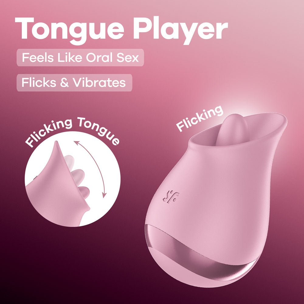 Satisfyer Tongue Player - Pink USB Rechargeable Flicking Stimulator – Sex toys NZ by Naughtyhut. Discreet delivery nationwide.