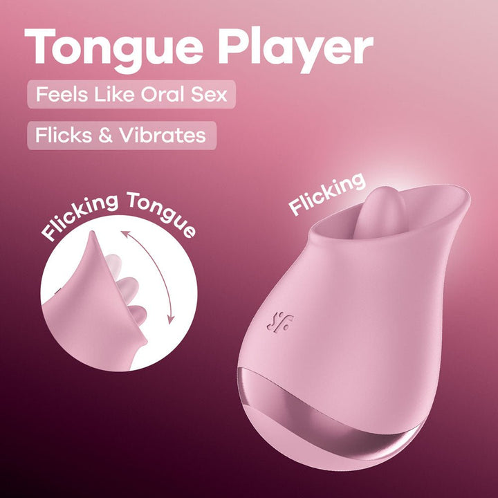 Satisfyer Tongue Player - Pink USB Rechargeable Flicking Stimulator – Sex toys NZ by Naughtyhut. Discreet delivery nationwide.