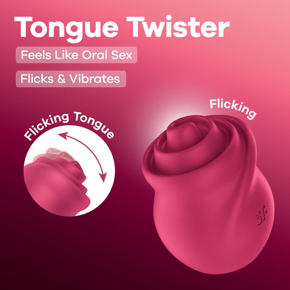 Satisfyer Tongue Twister - Pink USB Rechargeable Stimulator – Sex toys NZ by Naughtyhut. Discreet delivery nationwide.