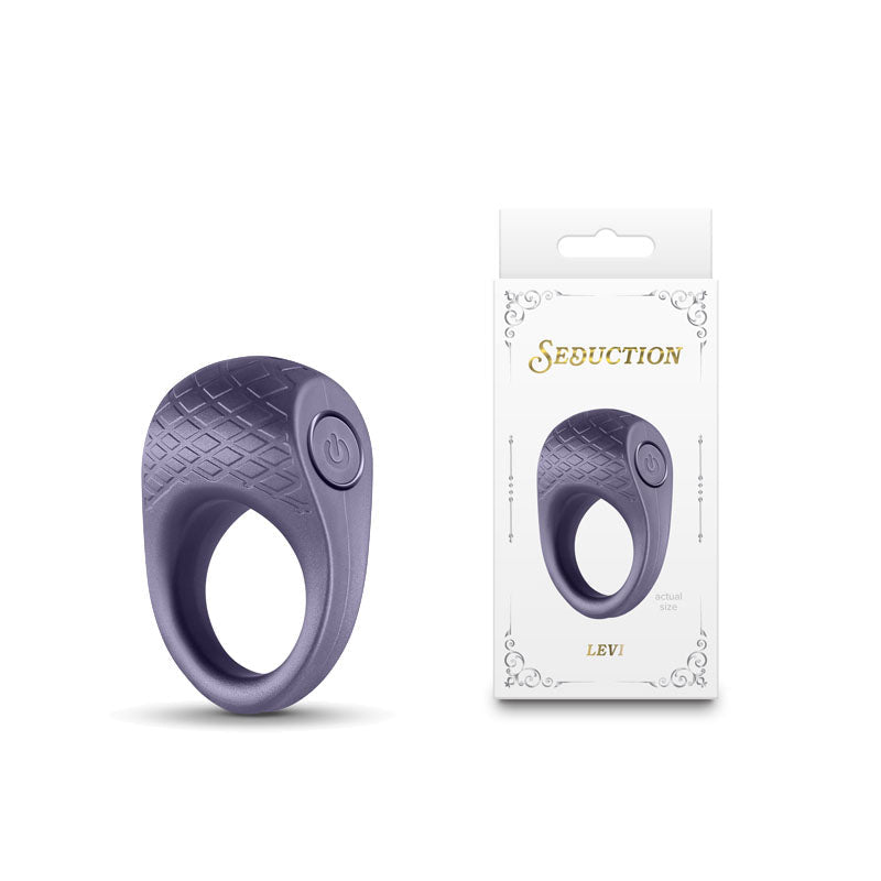 Seduction - Levi - Metallic Grey - Metallic Grey USB Rechargeable Vibrating Cock Ring – Sex toys NZ by Naughtyhut. Discreet delivery nationwide.
