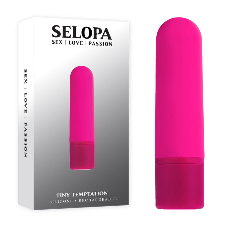 Selopa TINY TEMPTATION - Pink 9.2 cm USB Rechargeable Bullet – Sex toys NZ by Naughtyhut. Discreet delivery nationwide.