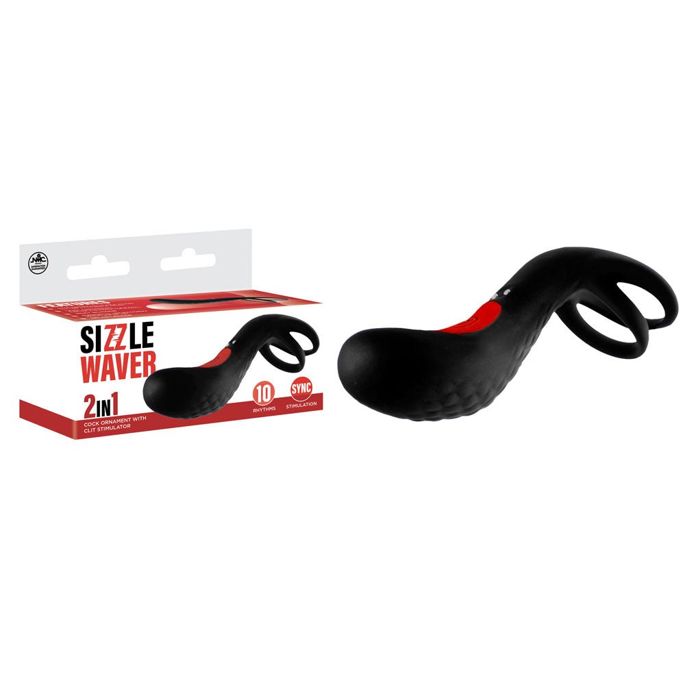 Sizzle Waver - Black USB Rechargeable Vibrating Cock Ring – Sex toys NZ by Naughtyhut. Discreet delivery nationwide.