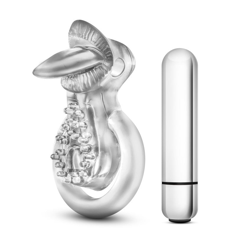 Buy Stay Hard 10 - Function Vibrating Tongue Ring - Clear Vibrating Cock & Ball Ring – Naughtyhut NZ sex toys online. Discreet delivery & top brands.