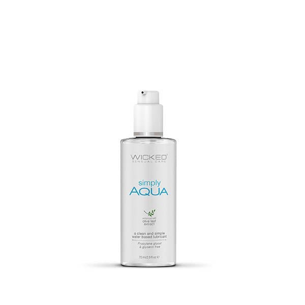 Wicked Simply Aqua - Water Based Lubricant - 70 ml (2.3 oz) Bottle – Sex toys NZ by Naughtyhut. Discreet delivery nationwide.