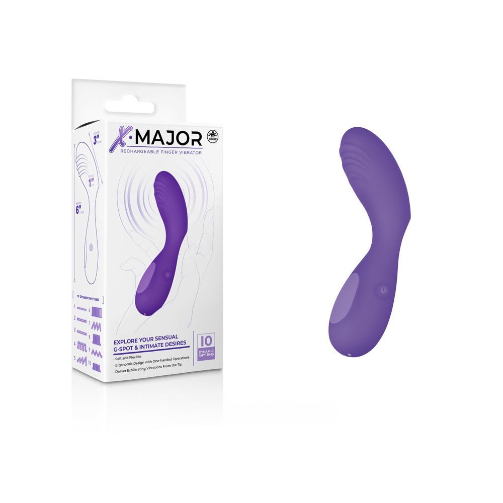 X Major Finger Vibe - Purple - Purple USB Rechargeable Finger Stimulator – Sex toys NZ by Naughtyhut. Discreet delivery nationwide.