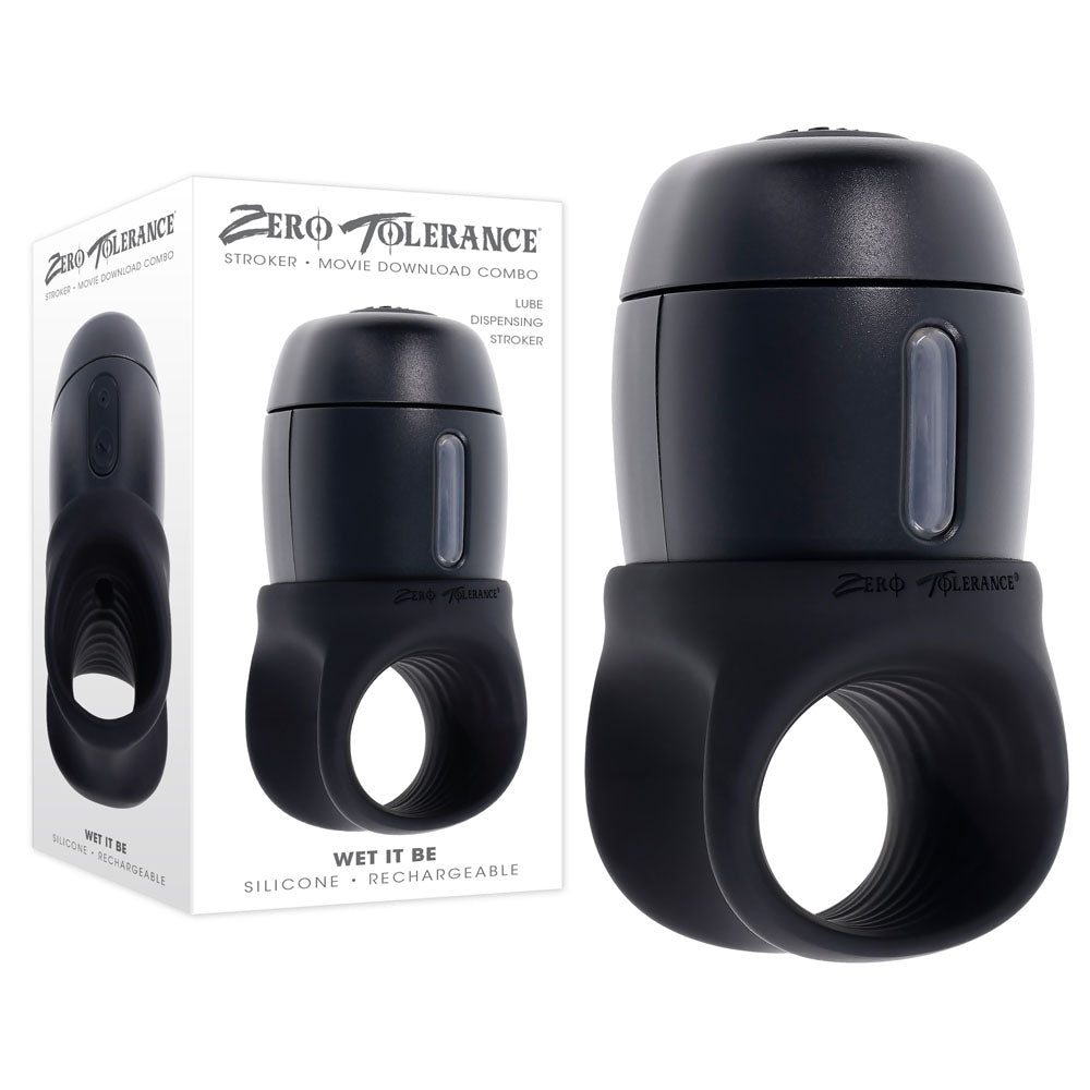Zero Tolerance WET IT BE - Black USB Rechargeable Vibrating and Self Lubricating Stroker – Sex toys NZ by Naughtyhut. Discreet delivery nationwide.