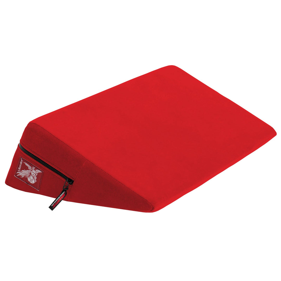 Liberator Wedge sex pillow NZ — firm high-density foam sex wedge for couples positioning, machine-washable microfibre cover, discreet delivery across Aotearoa from Naughty Hut.