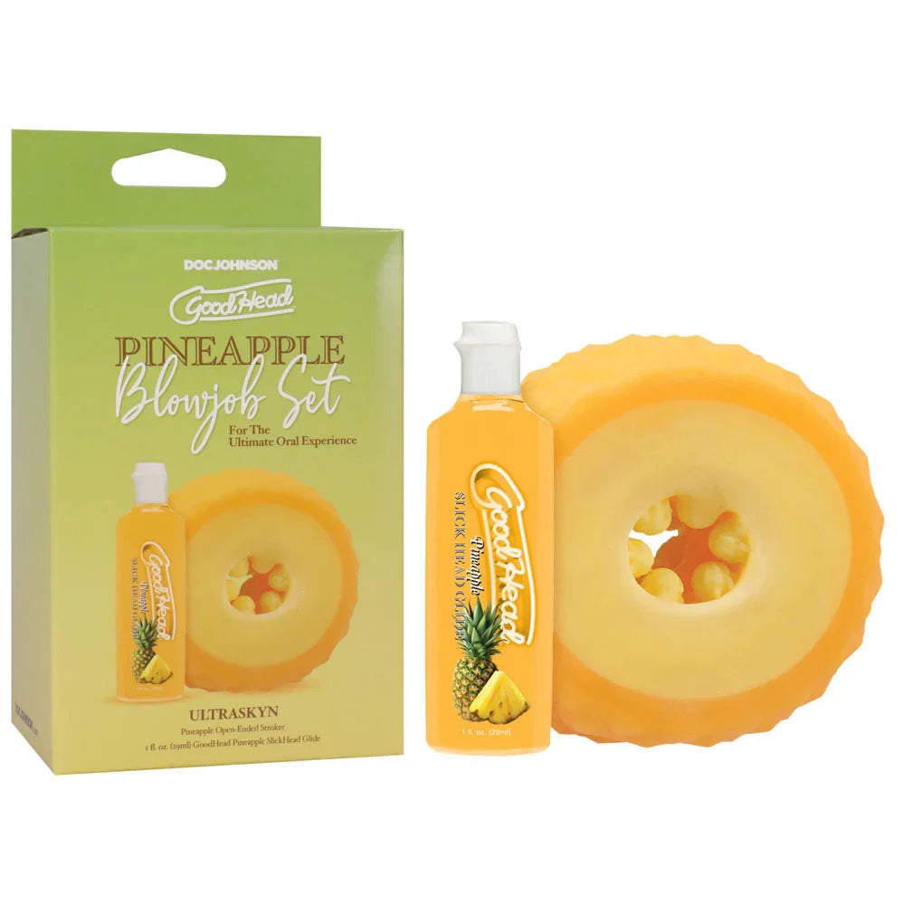 Doc Johnson GoodHead Pineapple Blowjob Set Stroker + Lube