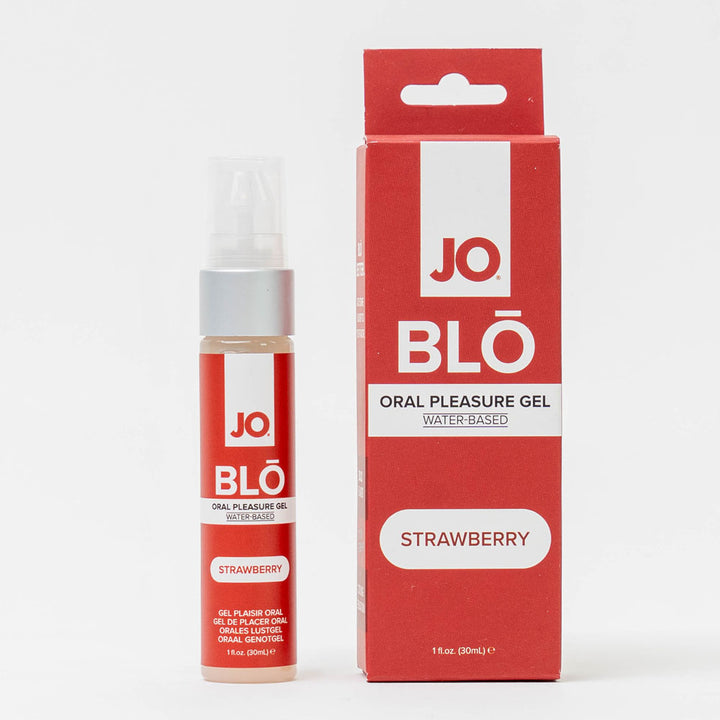 JO Blo Strawberry - Strawberry Flavoured Oral Pleasure Gel - 30 ml Bottle