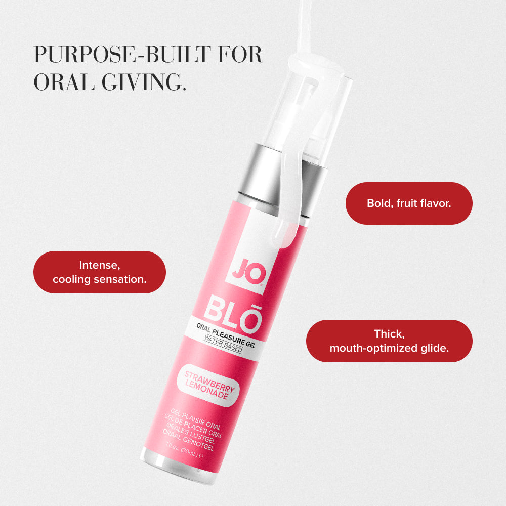 Purpose-Built For Oral Giving panel, a single Strawberry Lemonade bottle with benefit callouts