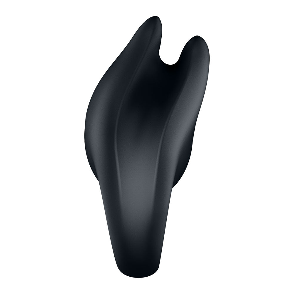 Satisfyer Perfect Pair 1 - 2-in-1 Vibrating Cock Ring & Finger Vibrator in Black, back view