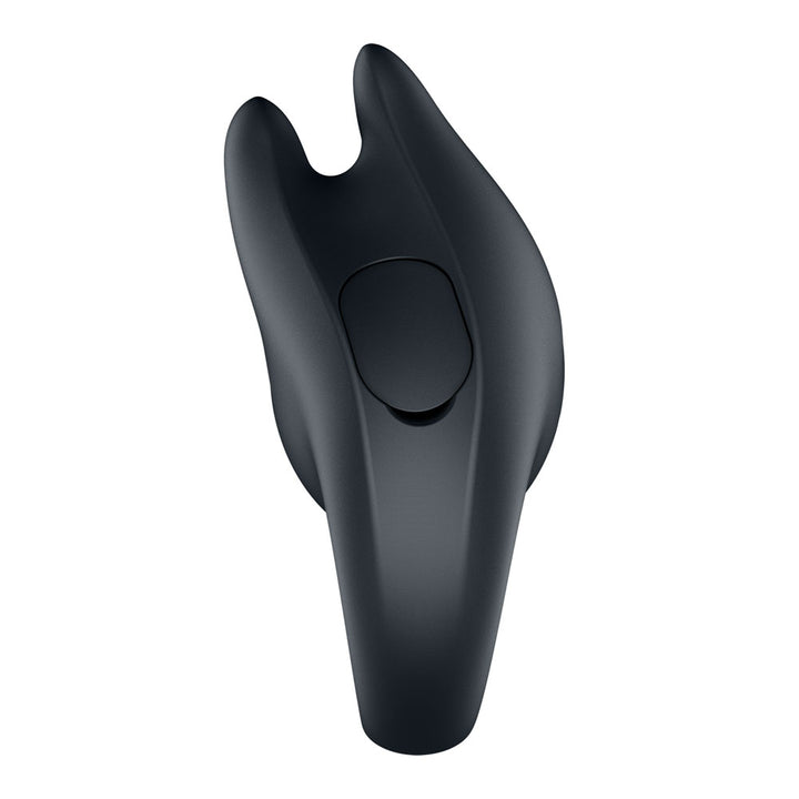 Satisfyer Perfect Pair 1 - 2-in-1 Vibrating Cock Ring & Finger Vibrator in Black, top view