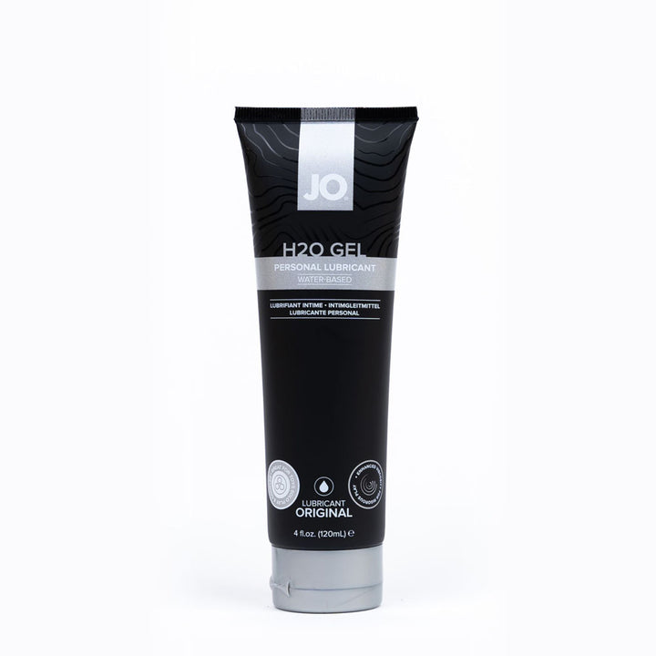 JO H2O Gel lubricant, 120 ml black stand-up tube with a silver cap