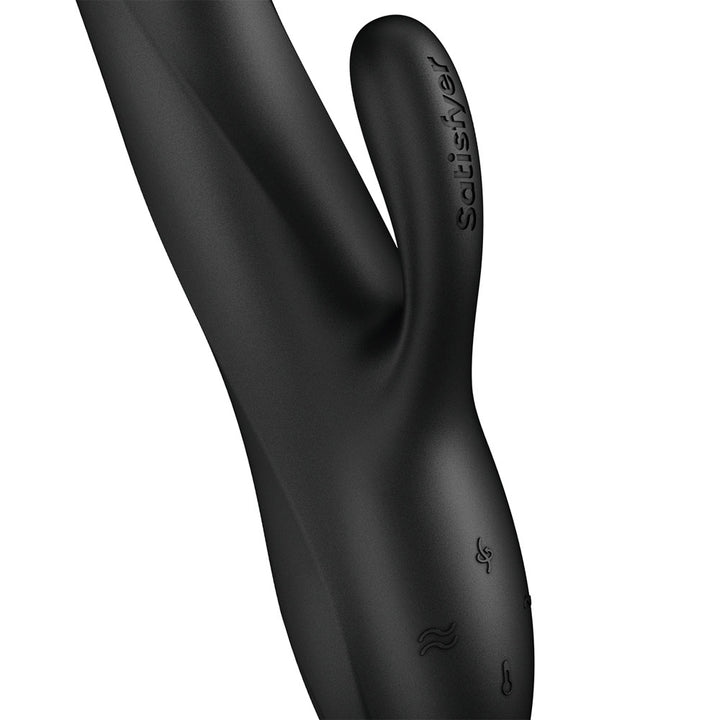 Satisfyer Heat Flex 3 - Black 23 cm USB-C Rechargeable Warming and Rotating Rabbit Vibrator