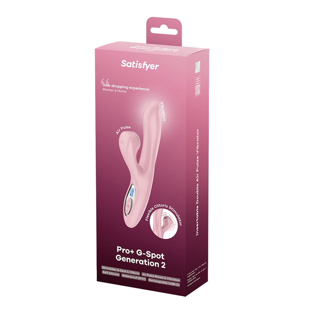 Satisfyer Pro + G-Spot Generation 2 - Rabbit Vibrator in Rose Pink retail box