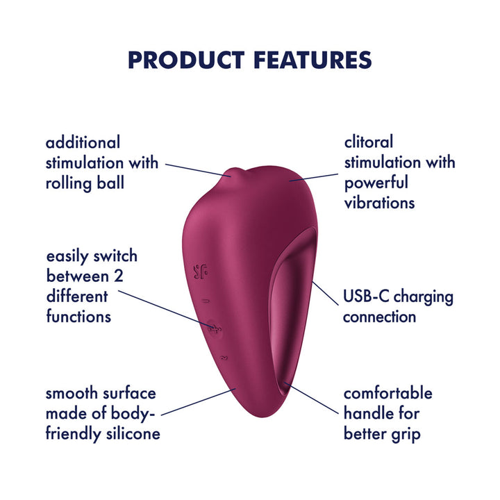 Satisfyer Delighterrr - Berry USB-C Rechargeable Stimulator with Rolling Ball