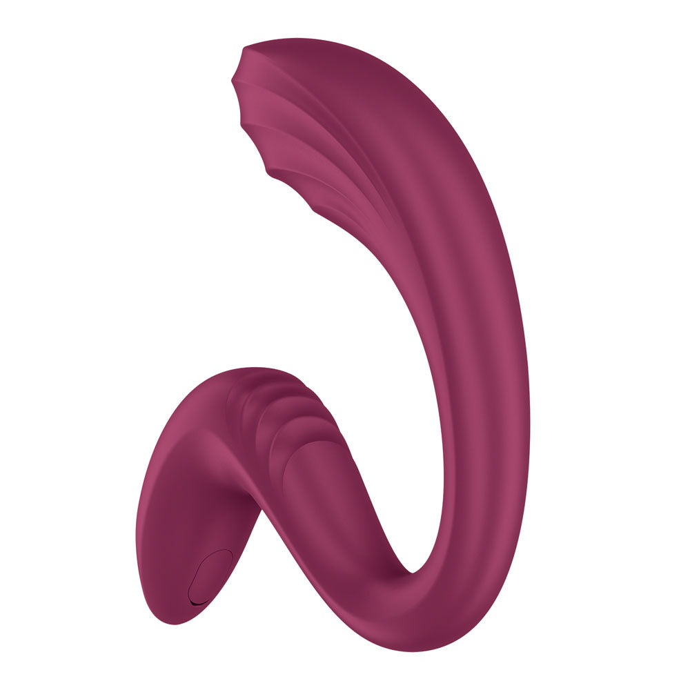 Satisfyer G For Goddess 3 in Wine Red, angled view