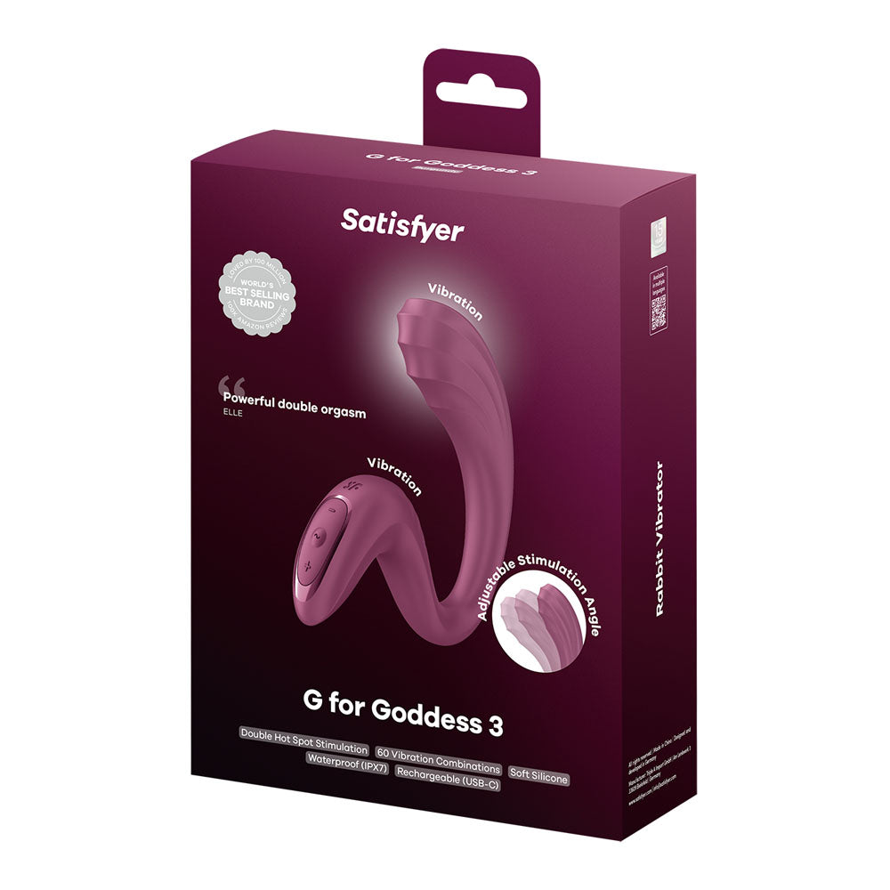 Satisfyer G For Goddess 3 in Wine Red retail box