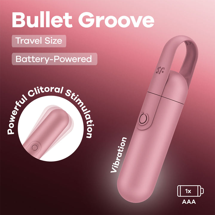 Satisfyer Bullet Groove - Battery Series - Rose Pink 9.8 cm Bullet